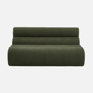 Fauteuil chauffeuse 2 places Nova tissu bouclette texturé beige confort salon