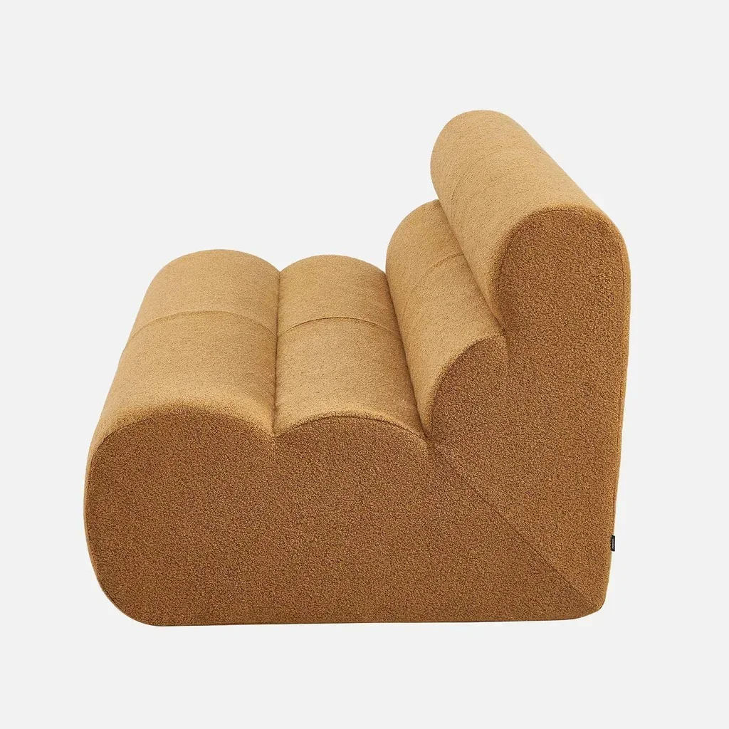 Fauteuil chauffeuse 2 places Nova tissu bouclette texturé confort salon