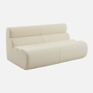 Fauteuil chauffeuse 2 places tissu bouclette texturé Nova