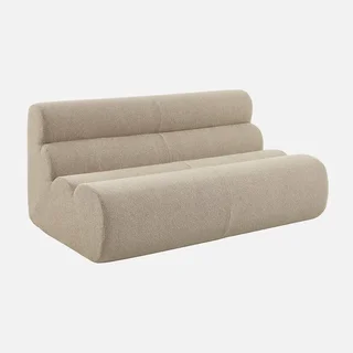 Fauteuil chauffeuse 2 places Nova tissu bouclette texturé beige