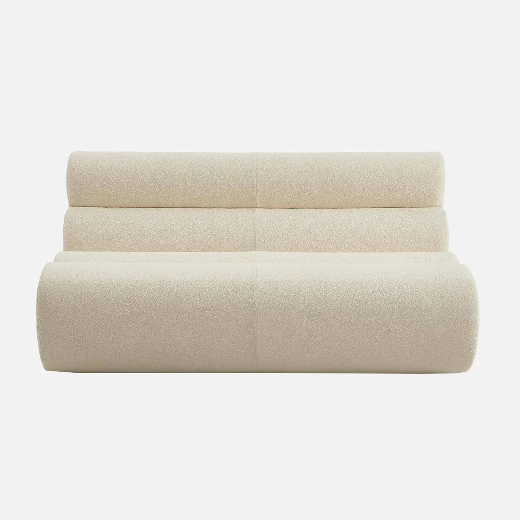 Fauteuil chauffeuse 2 places tissu bouclette texturé Nova