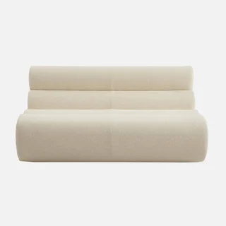Fauteuil chauffeuse 2 places tissu bouclette texturé Nova