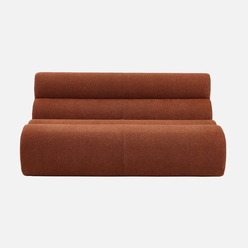 Fauteuil chauffeuse 2 places Nova tissu bouclette texturé beige