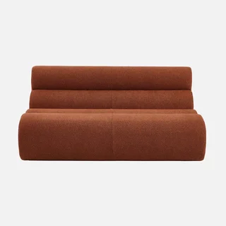 Fauteuil chauffeuse 2 places Nova tissu bouclette texturé beige