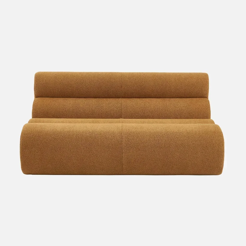 Fauteuil chauffeuse 2 places Nova tissu bouclette texturé confort salon