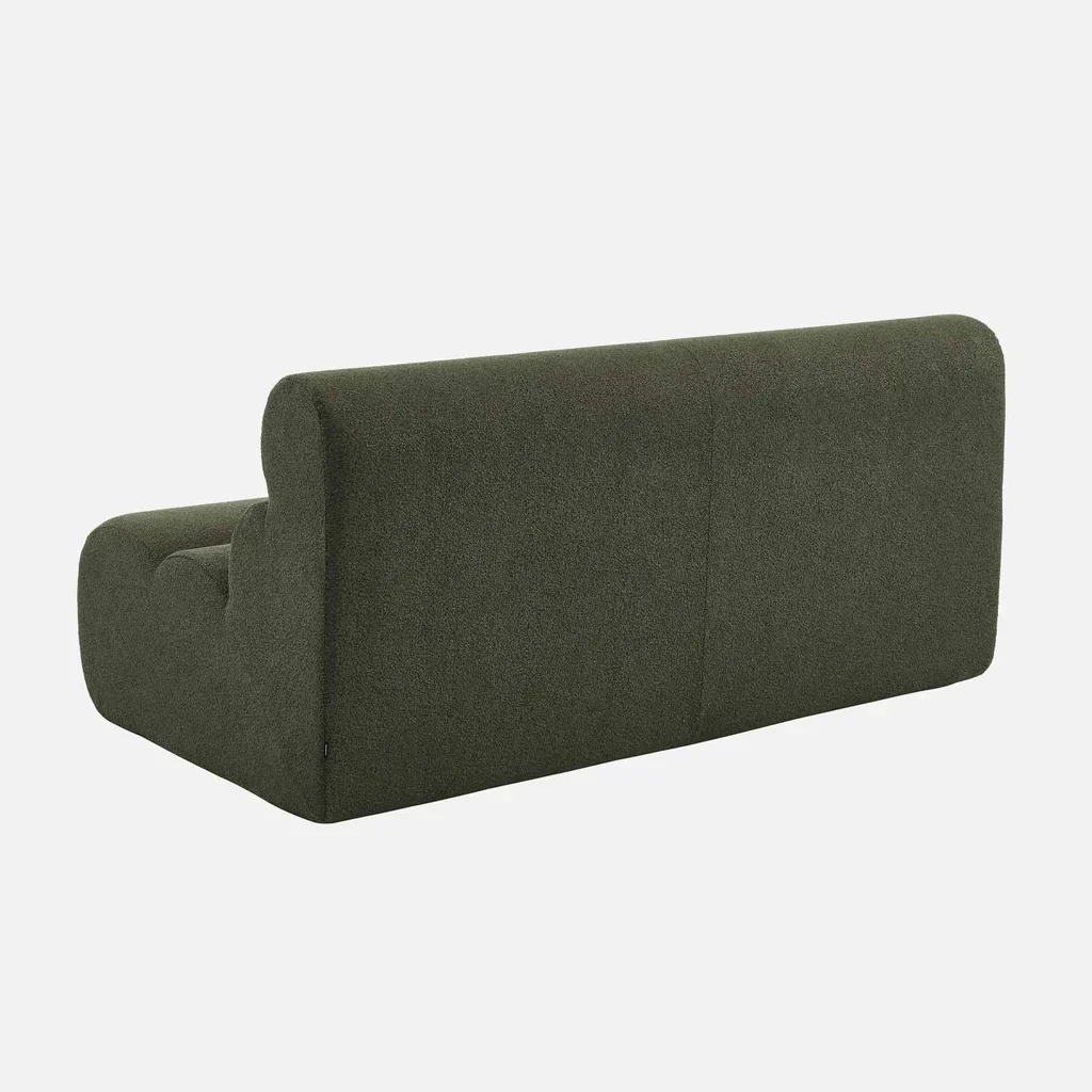 Fauteuil chauffeuse 2 places Nova tissu bouclette texturé beige confort salon