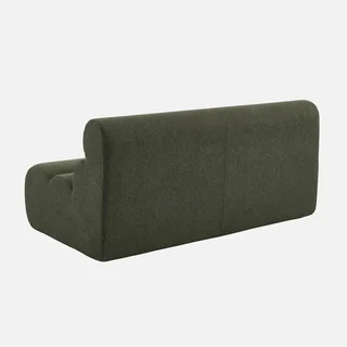 Fauteuil chauffeuse 2 places Nova tissu bouclette texturé beige confort salon
