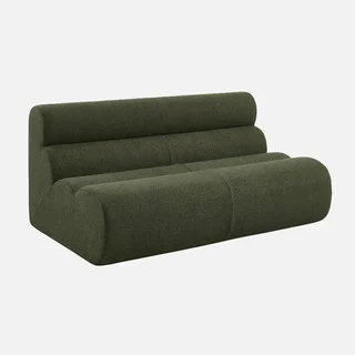 Fauteuil chauffeuse 2 places Nova tissu bouclette texturé beige confort salon