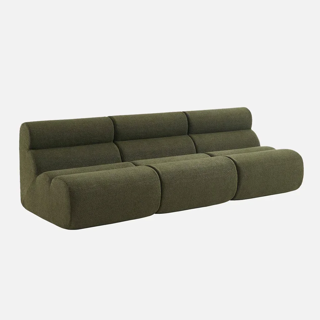 Fauteuil chauffeuse bouclette moutarde 1 place - Lot 3