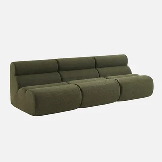 Fauteuil chauffeuse bouclette moutarde 1 place - Lot 3