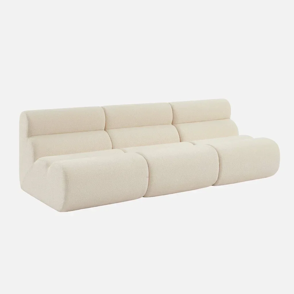 Fauteuil chauffeuse bouclette moutarde 1 place lot de 3