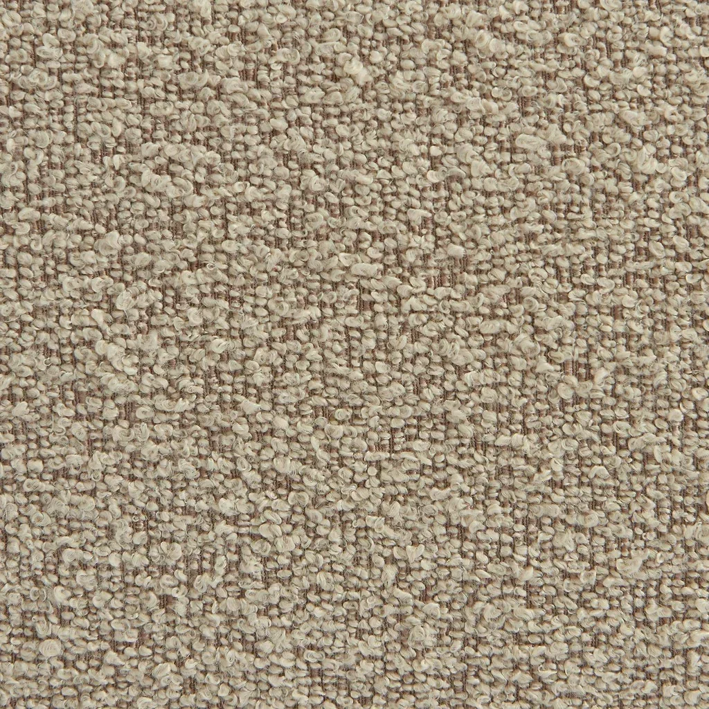 Fauteuil chauffeuse bouclette Boni avec repose-pieds gris clair