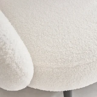 Hima Armchair Boucle Cream Curly Wool Design Black Metal Legs Minimalist Comfort