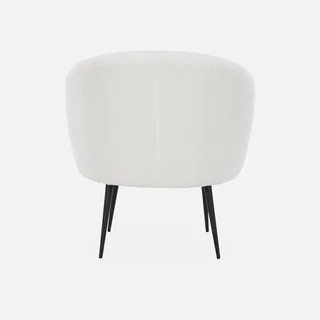 Hima Armchair Boucle Cream Curly Wool Design Black Metal Legs Minimalist Comfort