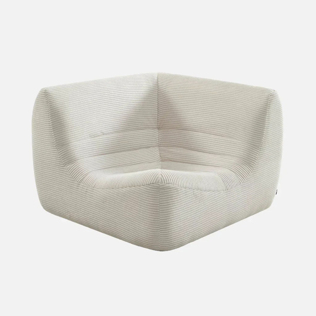 Fauteuil d'angle velours côtelé Sokol une place modulable