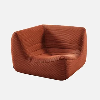 Fauteuil d'angle velours côtelé Sokol une place modulable