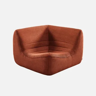 Fauteuil d'angle velours côtelé Sokol une place modulable