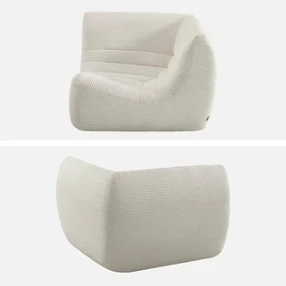 Fauteuil d'angle velours côtelé Sokol une place modulable