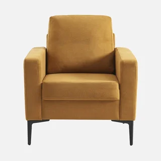 Poltrona moderna in velluto a coste con gambe in metallo nero - Comfort soggiorno design