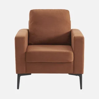 Poltrona design velluto a coste gambe metallo nero - Collezione Bjorn