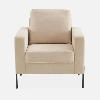 Poltrona Bjorn velluto a coste grigio piedi metallo design contemporaneo soggiorno