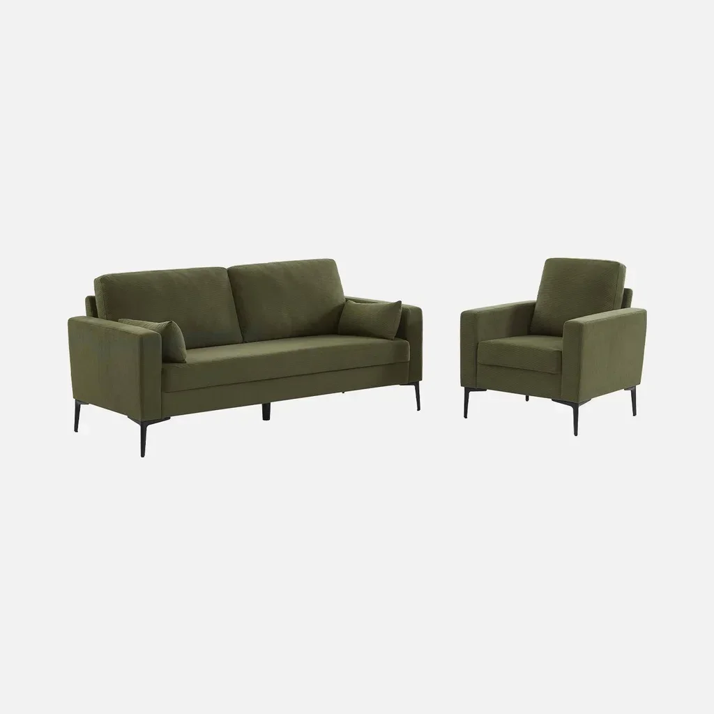 Poltrona Design Velluto a Coste Gambe Metallo Nero Soggiorno Comfort