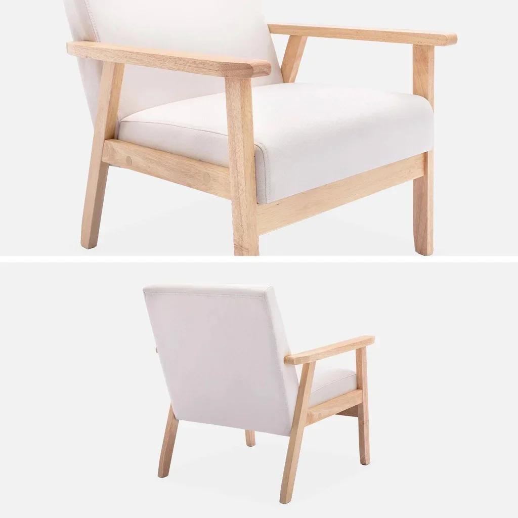 Fauteuil scandinave vintage bleu émeraude pieds compas bois clair