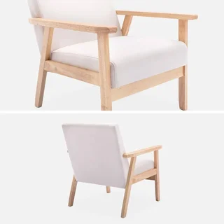 Fauteuil scandinave vintage bleu émeraude pieds compas bois clair