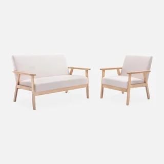 Fauteuil scandinave vintage bleu émeraude pieds compas bois clair