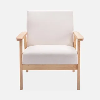 Fauteuil scandinave vintage bleu émeraude pieds compas bois clair