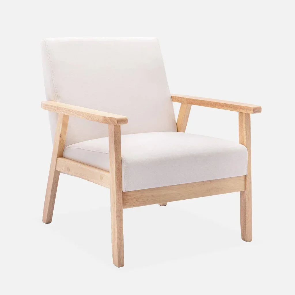 Fauteuil scandinave vintage bleu émeraude pieds compas bois clair