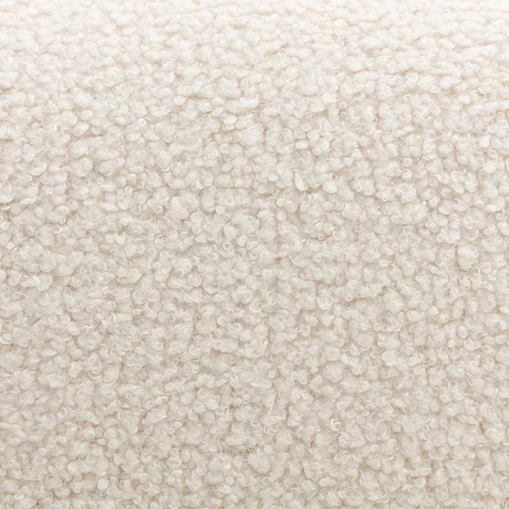 Fauteuil scandinave bois hévéa bouclette crème - Antoine