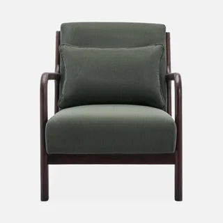 Poltrona scandinava velluto a coste legno hevea wengé Lorens