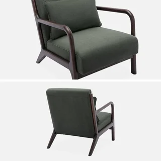 Poltrona scandinava velluto a coste legno hevea wengé Lorens