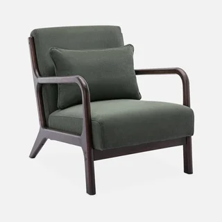 Poltrona scandinava velluto a coste legno hevea wengé Lorens