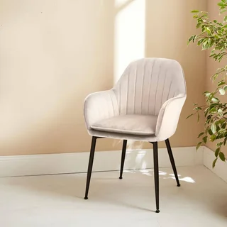Fauteuil vintage velours Shella noir mat design élégant