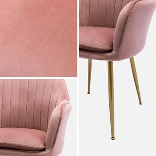 Fauteuil design velours noir mat vintage Shella pieds métal