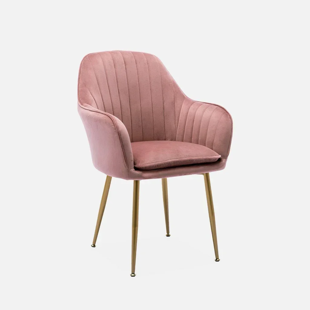 Fauteuil design velours noir mat vintage Shella pieds métal