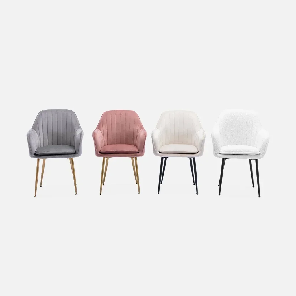Fauteuil vintage velours Shella noir mat design élégant