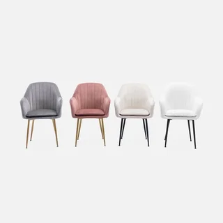 Fauteuil vintage velours Shella noir mat design élégant