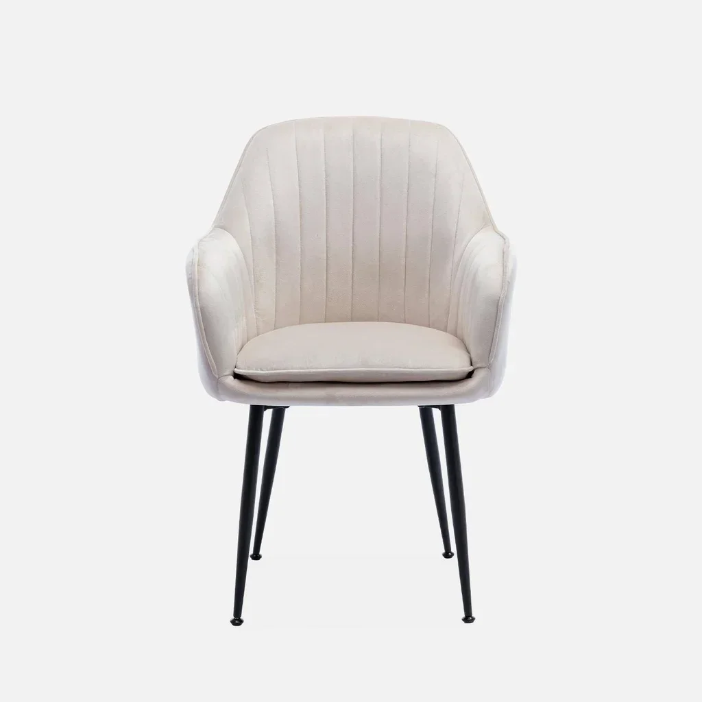 Fauteuil vintage velours Shella noir mat design élégant