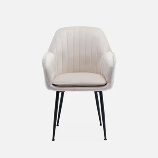 Fauteuil vintage velours Shella noir mat design élégant