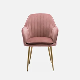 Fauteuil design velours noir mat vintage Shella pieds métal