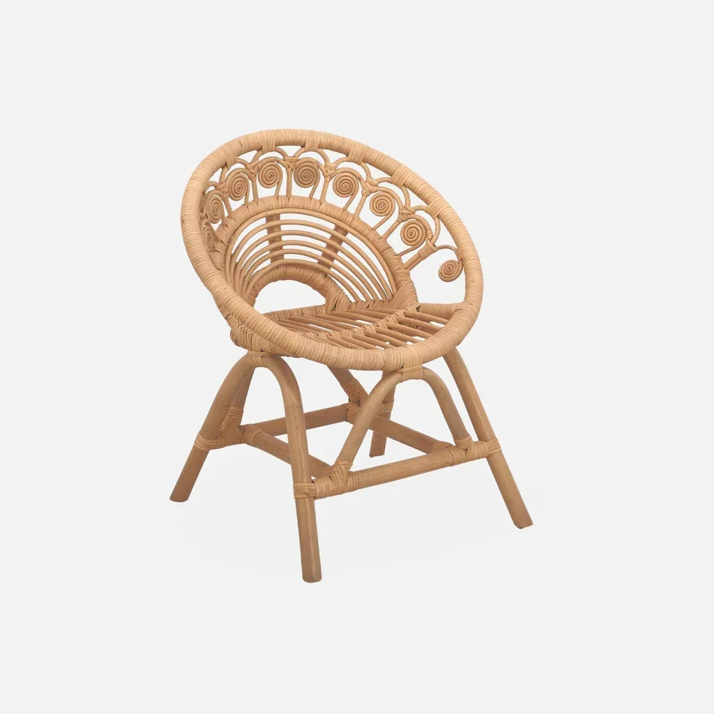 Children's Rattan Armchair Bohemian Vintage Natural Style Ages 2-7