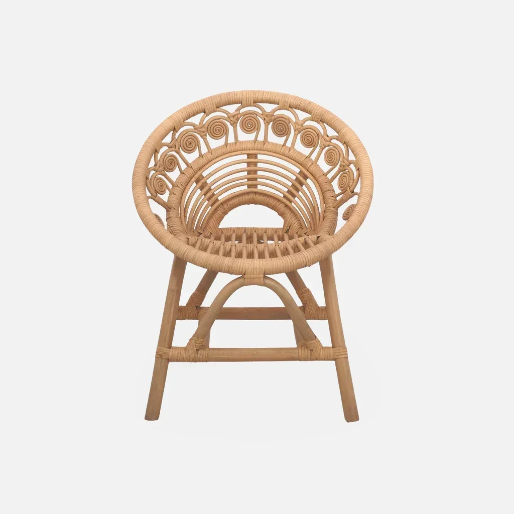Children's Rattan Armchair Bohemian Vintage Natural Style Ages 2-7