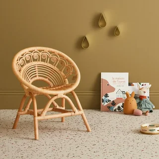 Children's Rattan Armchair Bohemian Vintage Natural Style Ages 2-7