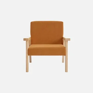 Scandinavian kids armchair kaki corduroy velvet hevea wood 3-7 years
