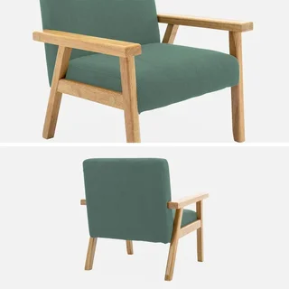 Scandinavian kids armchair corduroy khaki hevea wood