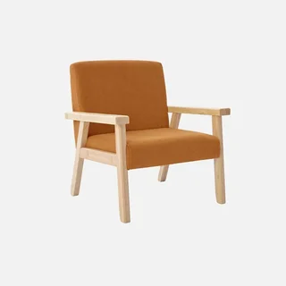 Scandinavian kids armchair kaki corduroy velvet hevea wood 3-7 years