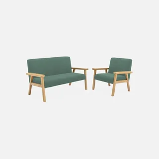 Scandinavian kids armchair corduroy khaki hevea wood